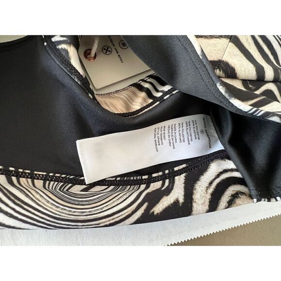 Good American GP0818 Women Sz 4/XL Strap Back Halter Sport Bra Natural Swirl $60 - Picture 4 of 4